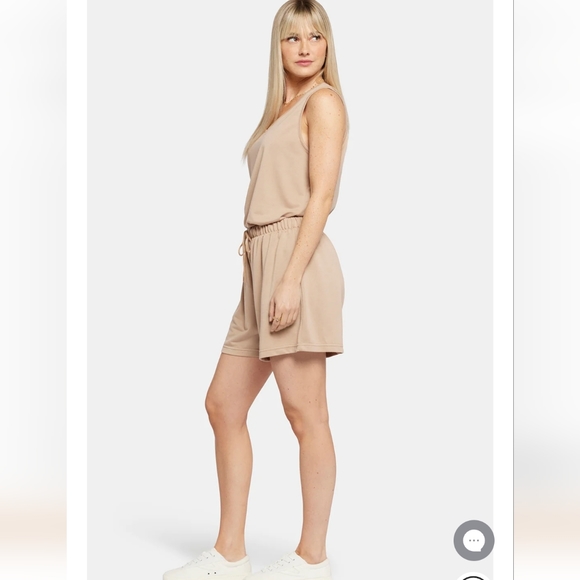 NYDJ nude tan lounge set or PJ set. Shorts + sleeveless top. S/M New - Picture 4 of 7